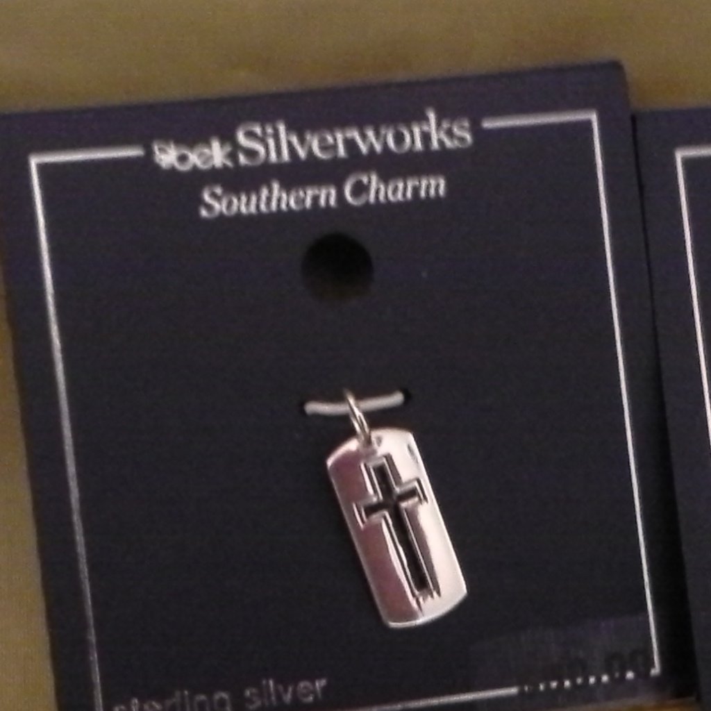 Charms Four Sayings Cross, Silver